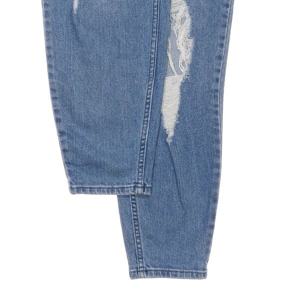 HT Denim Jeans Juniors Size 13 Mom Distressed Tapered Blue Stretch 32 x 26.5 - Picture 7 of 9